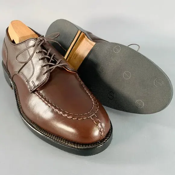 Size 6.5 Norwegian HS Blucher Brown Calfskin Leather Split Toe Lace-Up Shoes